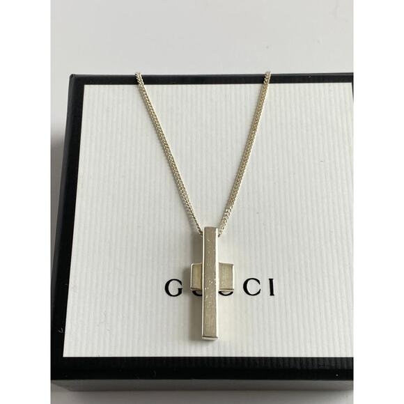 Authentic Gucci Sterling Sliver Cross Pendant Necklace - Picture 4 of 9